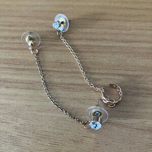 Elegant Gold Chain Connecting Earrings/Cuff Set